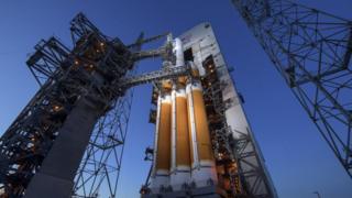 Nasa's United Launch Alliance Delta IV Heavy rocket with the Parker Solar Probe onboard, 11 August 2018