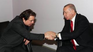 Fazıl Say ile Erdoğan, konser sonrası kuliste de bir araya geldi.