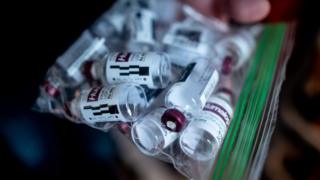 Ziplock bag of insulin flasks