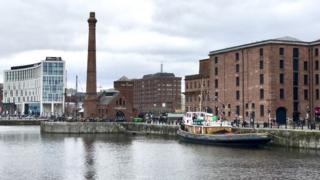 Canning Dock and Hartley Quay with Merseyside Maritime Museum and International Slavery Museum