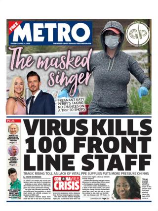 Metro front page