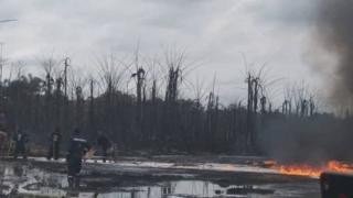 Fire for di pipeline as e dey burn