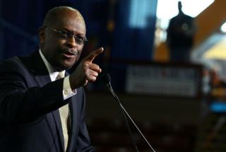 Herman Cain speaks at the Southern Republican Leadership Conference, on January 19, 2012 in Charleston, South Carolina