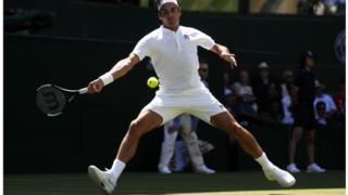 Federer during his match