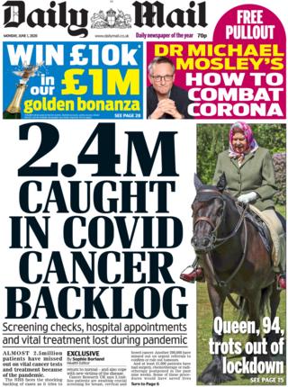 The Daily Mail front page 1 June
