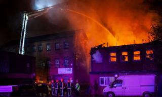 The scene of the fire