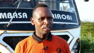 Raymond Juma driver of the Mombasa Raha bus travelling from the coastal region of Lamu to Malindi