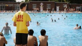 Lifeguard at Brockwell Lido