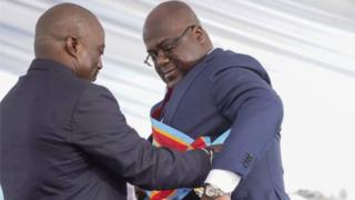 Joseph Kabila (à gauche) et Félix Tshisekedi, lors de la passation de pouvoir, fin janvier 2019