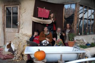 Nigel, 67 (centre, right) with his daughter Jasmine, 42 (right), her husband Simon, 38 (left), son Cosmo, (left) and daughter, Elfie.