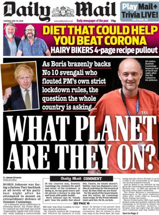 Daily Mail Titelseite 25. Mai