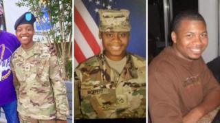 Pictured from left: Spc Kennedy Sanders, Spc Breonna Moffett, Sgt William Rivers