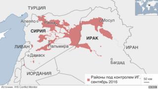 Согласно докладу организации IHS Conflict Monitoring по состоянию на сентябрь 2016 года ИГИЛ потеряла контроль над четвертью территорий, которые контролировала по состоянию на январь 2015 года