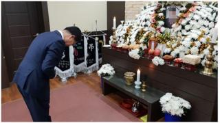 태안의료원에 마련된 한국서부발전 태안화력발전소 협력업체 직원 고 김용균 군의 빈소