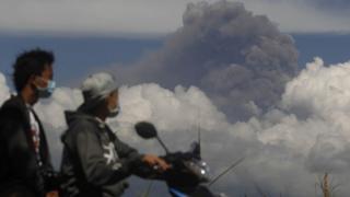View of Mt Raung earlier this week
