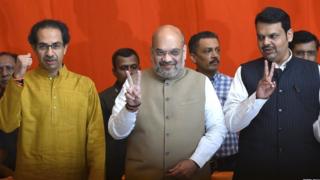 उद्धव ठाकरे, अमित शाह आणि देवेंद्र फडणवीस