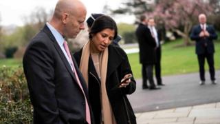 Katie Miller with Marc Short, the Chief of Staff for Vice President Mike Pence