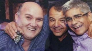 John O'Donnell, Sergio Cabral e Luiz Carlos Bezerra, em foto com outro amigo enviada em e-mail interceptado pelo MPF