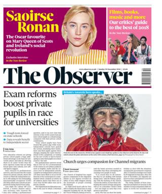 Observer front page