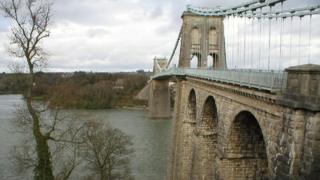 menai bridge 19th built century early cables crossing adding third study power look ian geograph warburton caption copyright