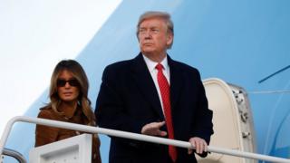 Donald and Melania Trump boarding Air Force One on 26 November