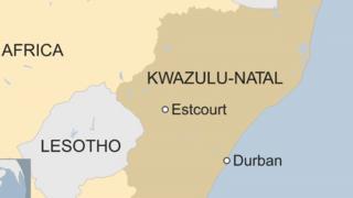 A map showing Estcourt, KwaZulu-Natal