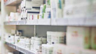Drugs on a shelf