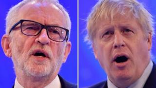Ceannard nan Làbarach Jeremy Corbyn agus am Prìomhaire Boris Johnson