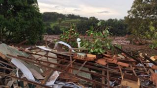 Foto tirada em Brumadinho após rompimento de barragem