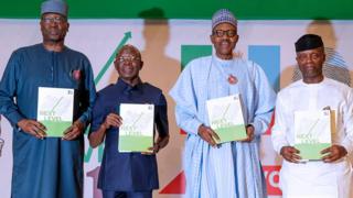 Boss Mustapha, Adams oshiomọle, Muhammadu Buhari and Yẹmi Ọsinbajo