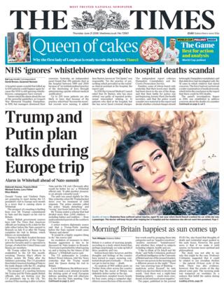 Times front page - 21/06/18