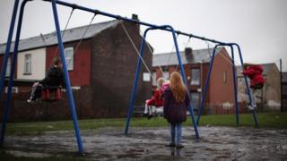 Children on swings