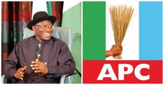 Aworan Aarẹ ana, Jonathan ati ami idamọ ẹgbẹ oṣelu APC