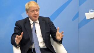 Boris Johnson speaking during a digital hustings on Wednesday