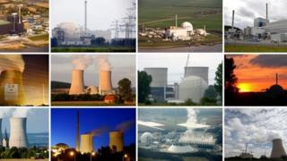 A selection of Germany's nuclear power plants