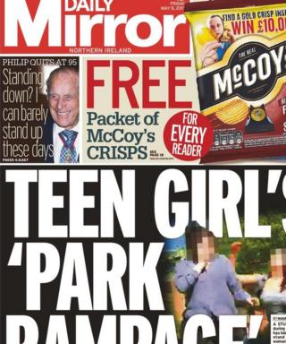 Front page of the Daily Mirror on Friday