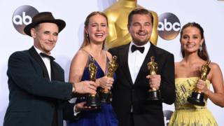 Mark Rylance, Brie Larson, Leonardo DiCaprio and Alicia Vikander