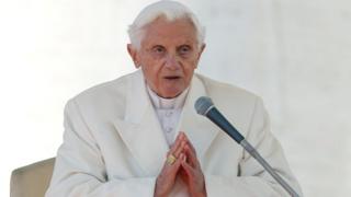 Pope Benedict XVI speaks at the Vatican (February 27, 2013)