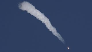 The Soyuz rocket taking off from the Baikonur Cosmodrome (11 October)