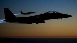 A pair of US Air Force F-15E Strike Eagles on Syria mission, file