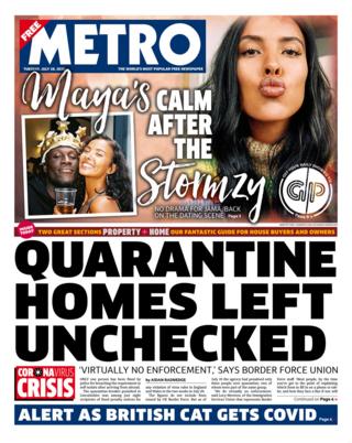Metro front page
