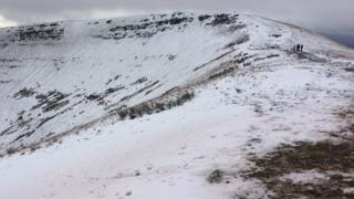 Brecon Mountain Rescue Team out in the snow