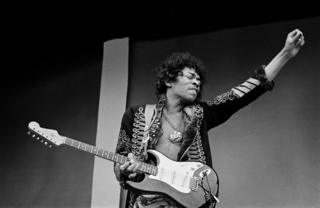 Jimi Hendrix. Sound check, Monterey Pop, 1967