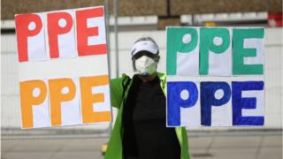PPE protestor