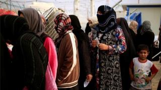 Residents who have managed to flee Hawija at a camp near Irbil, Iraq, 24 October 2016