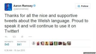 Trydariad Aaron Ramsey