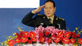 Bộ trưởng Quốc Phòng Trung Quốc Ngụy Phượng Hòa tại lễ khai mạc Diễn đàn Hương Sơn thứ 9 tại Bắc Kinh hôm 21/10