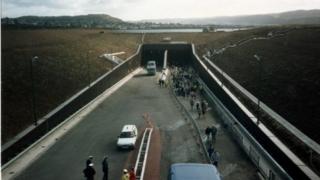 The Conwy Tunnels just after construction but before opening