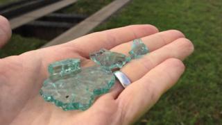 Glass from bus windows