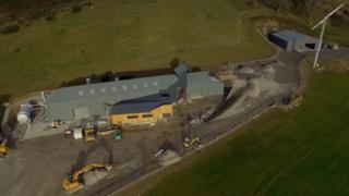 Aerial image of GlenWyvis Distillery during its construction